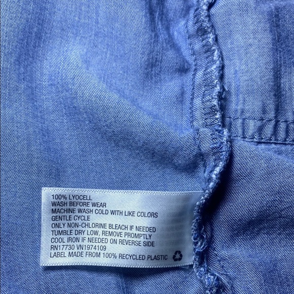 Universal Thread Blue Buttoned Scoop Neck Mini Dress - Picture 5 of 6